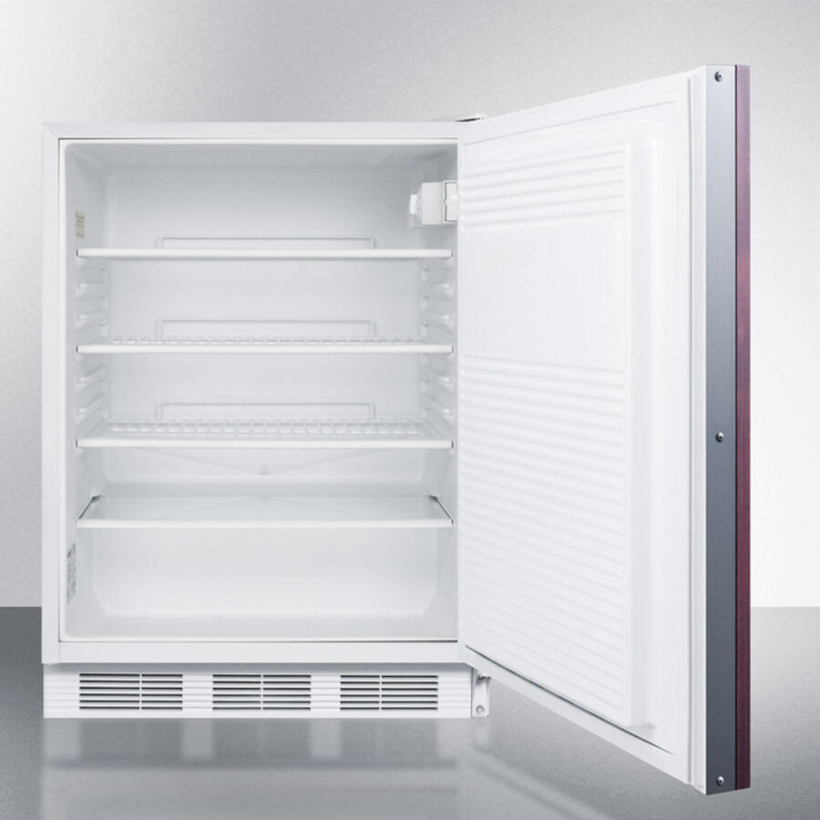 Summit FF7BIIFADA Ada Compliant Built-In Undercounter All-Refrigerator For General Purpose Or Commercial Use, Auto Defrost W/Integrated Door Frame For Overlay Panels