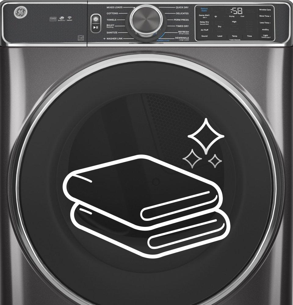 Ge Appliances GFD55ESPNDG Ge® 7.8 Cu. Ft. Capacity Smart Front Load Electric Dryer With Sanitize Cycle