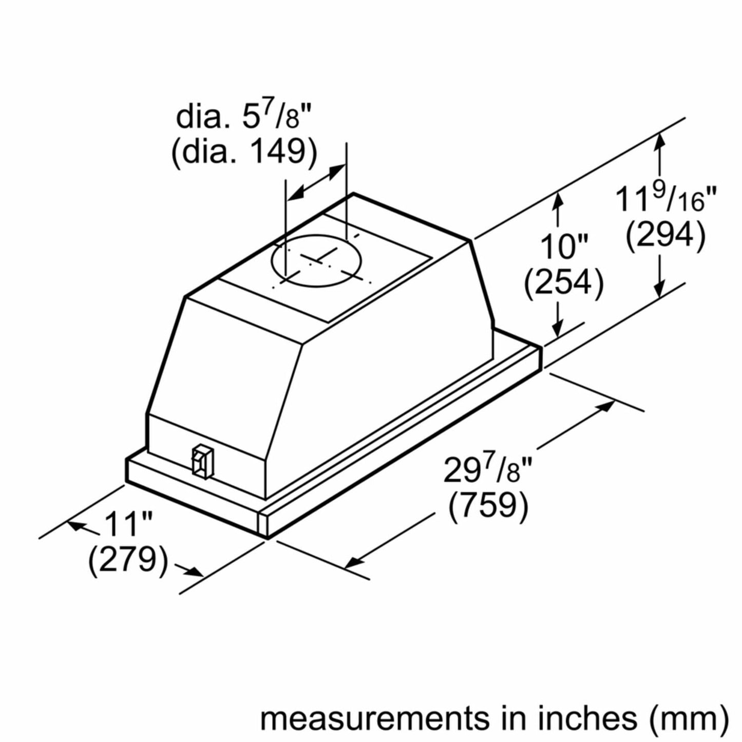 Bosch HUI50351UC 500 Series, 30" Pull-Out Hood S/S