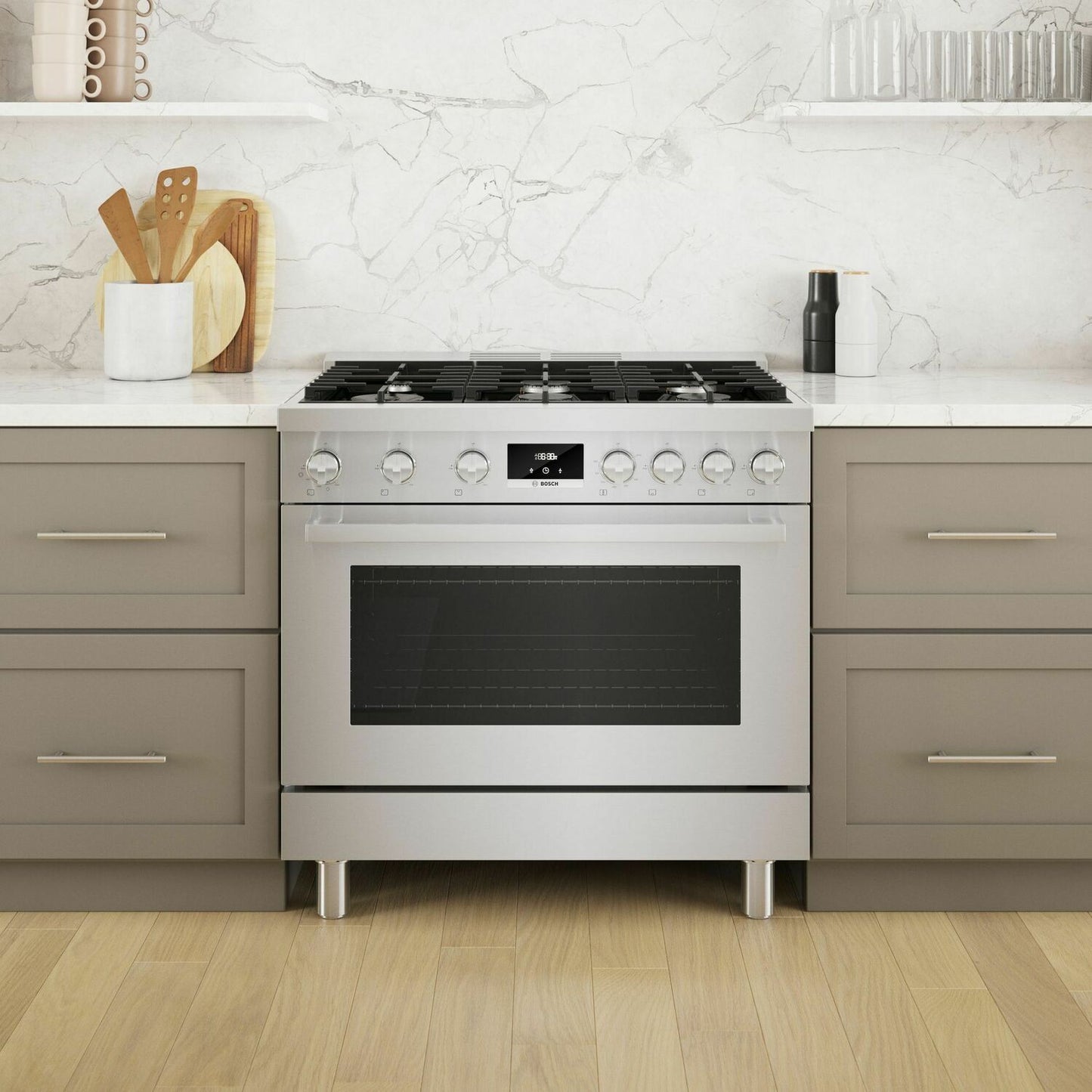 Bosch HDS8655U 800 Series Dual Fuel Freestanding Range 36'' Stainless Steel Hds8655U