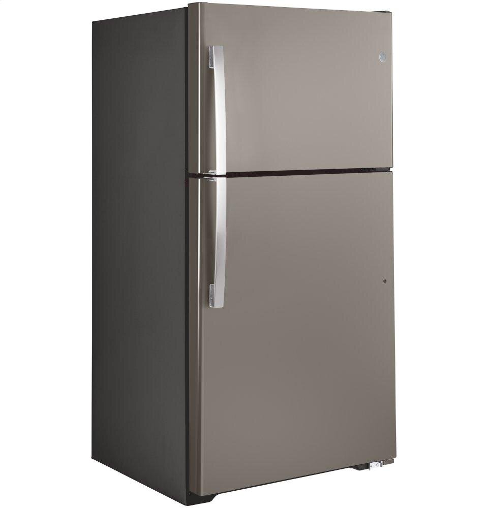 GE Garage-ready 21.9-cu ft Top-Freezer Refrigerator (Stainless Steel)