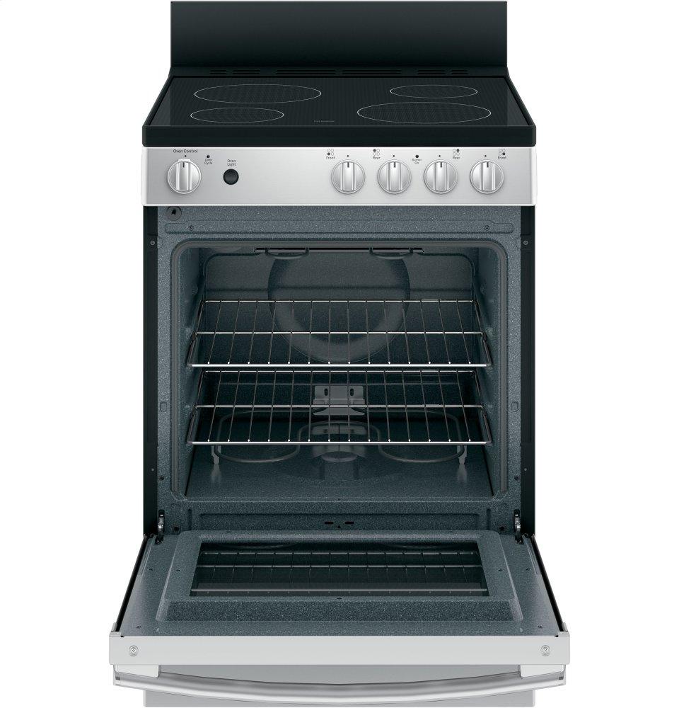 Ge Appliances JAS640RMSS Ge® 24" Free-Standing/Slide-In Front Control Range With Steam Clean And Large Window