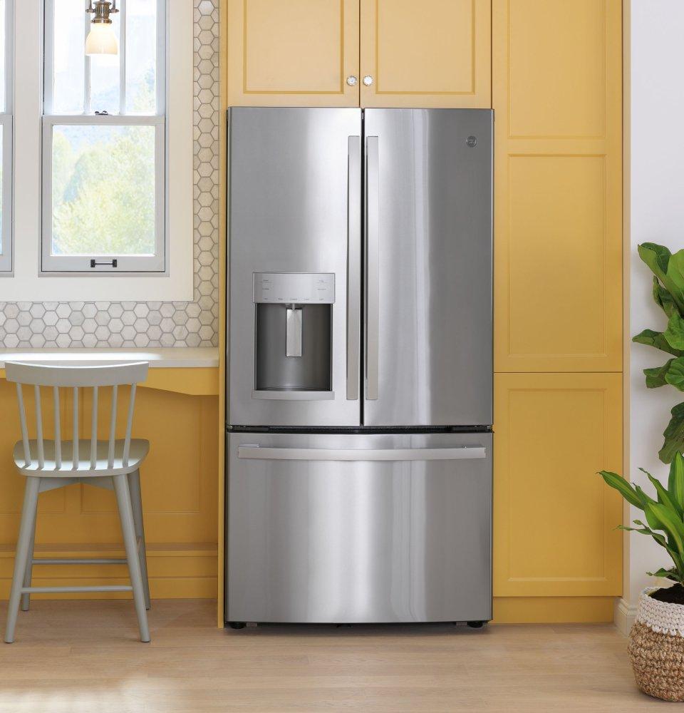 Ge Appliances GYE22GYNFS Ge® Energy Star® 22.1 Cu. Ft. Counter-Depth Fingerprint Resistant French-Door Refrigerator