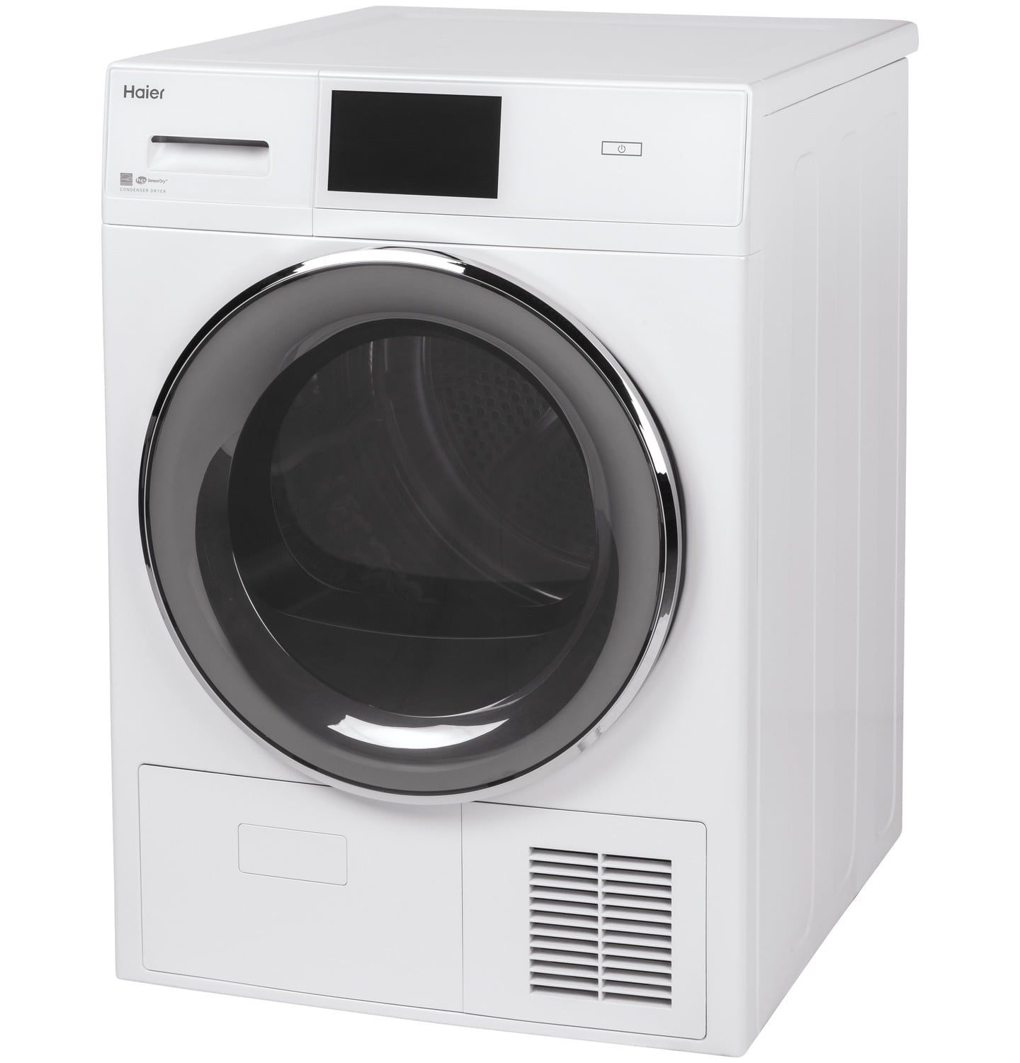 Haier QFT15ESSNWW 4.1 Cu.Ft. Capacity Smart 24" Ventless Condenser Frontload Electric Dryer With Stainless Steel Basket