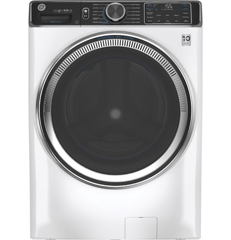 Ge Appliances GFW850SSNWW Ge® 5.0 Cu. Ft. Capacity Smart Front Load Energy Star® Steam Washer With Smartdispense&#8482; Ultrafresh Vent System With Odorblock&#8482; And Sanitize + Allergen