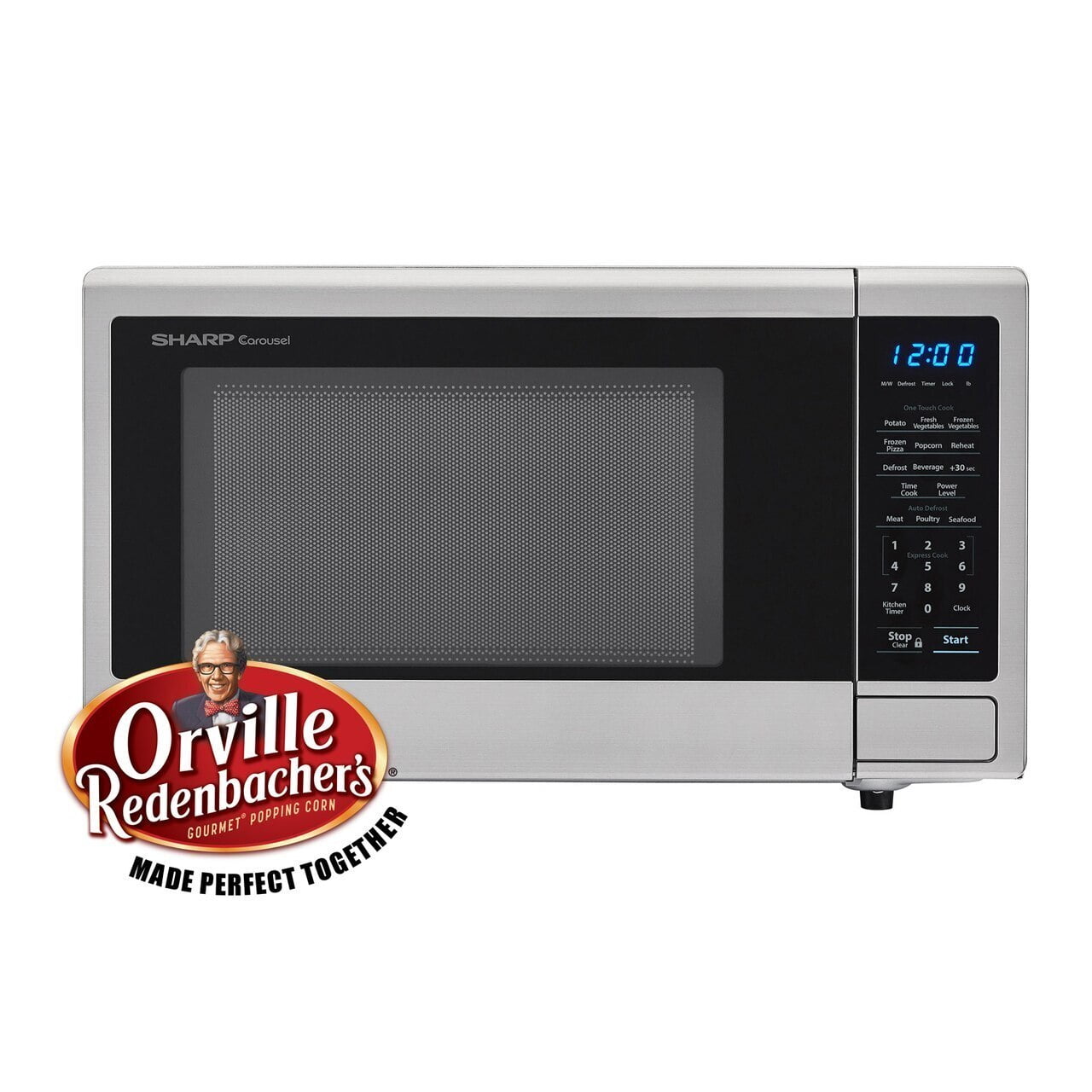 Sharp SMC1132CS 1.1 Cu. Ft. 1000W Sharp Stainless Steel Carousel Countertop Microwave Oven