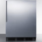 Summit FF6BKBI7SSHVADA Ada Compliant Commercial All-Refrigerator For Built-In General Purpose Use, Auto Defrost W/Stainless Steel Wrapped Door, Thin Handle, And Black Cabinet