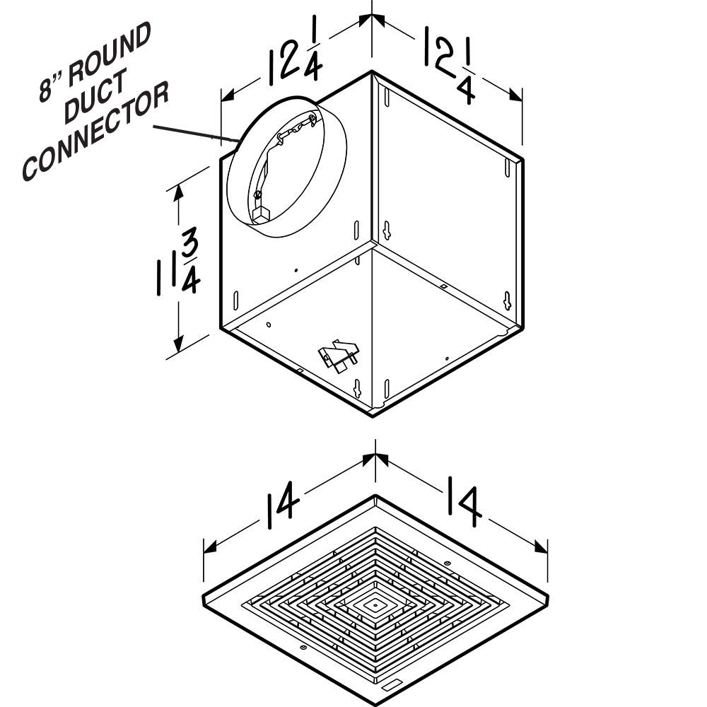 Broan L100E High-Capacity, Light Commercial 130 Cfm Ceiling Mount Ventilation Fan, 0.3 Sones Energy Star® Certified