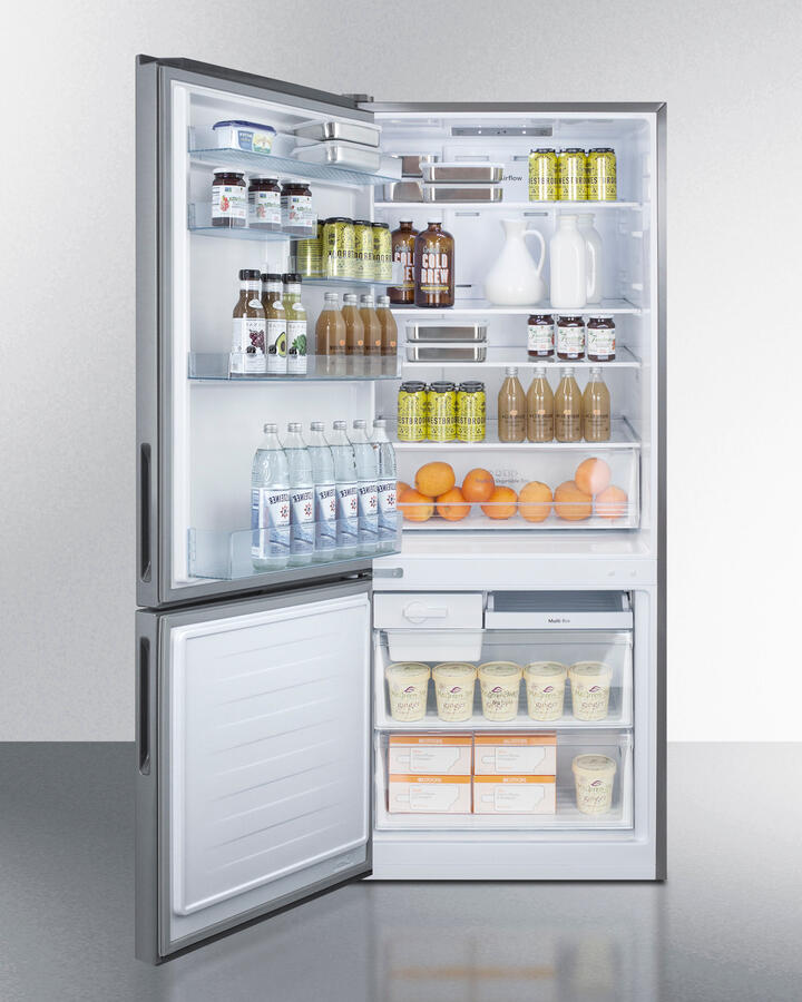 Summit FFBF279SSBILHD 28" Wide Built-In Bottom Freezer Refrigerator