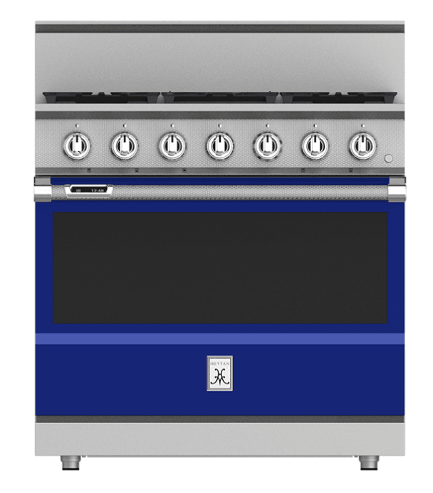 Hestan KRD364GDNGBU 36" 4-Burner Dual Fuel Range With 12" Griddle - Natural Gas - Blue / Prince