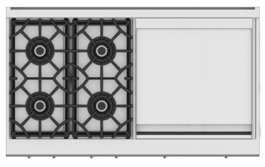 Hestan KRT484GDLPYW 48" 4-Burner Rangetop With 24" Griddle - Liquid Propane - Yellow / Sol