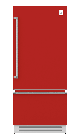 Hestan KRBL36RD 36" Bottom Mount, Bottom Compressor Refrigerator - Left Hinge - Red / Matador