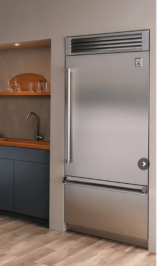 Hestan KRPL36OR 36" Pro Style Bottom Mount, Top Compressor Refrigerator - Left Hinge - Orange / Cirtra