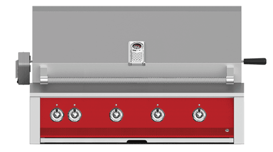 Hestan EMBR42NGRD Aspire Series - 42" Natural Gas Built In Grill W/ U-Burners, Sear Burner And Rotisserie - Matador / Red