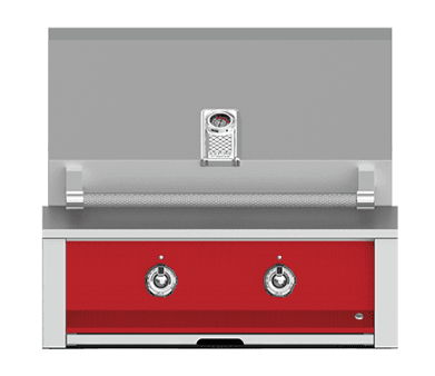 Hestan EMB30NGRD Aspire Series - 30" Natural Gas Built In Grill W/ U-Burner And Sear Burner - Matador / Red