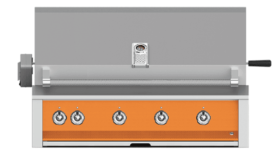 Hestan EMBR42NGOR Aspire Series - 42" Natural Gas Built In Grill W/ U-Burners, Sear Burner And Rotisserie - Citra / Orange