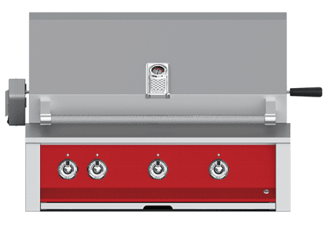 Hestan EMBR36NGRD Aspire Series - 36" Natural Gas Built In Grill W/ U-Burners, Sear Burner And Rotisserie - Matador / Red